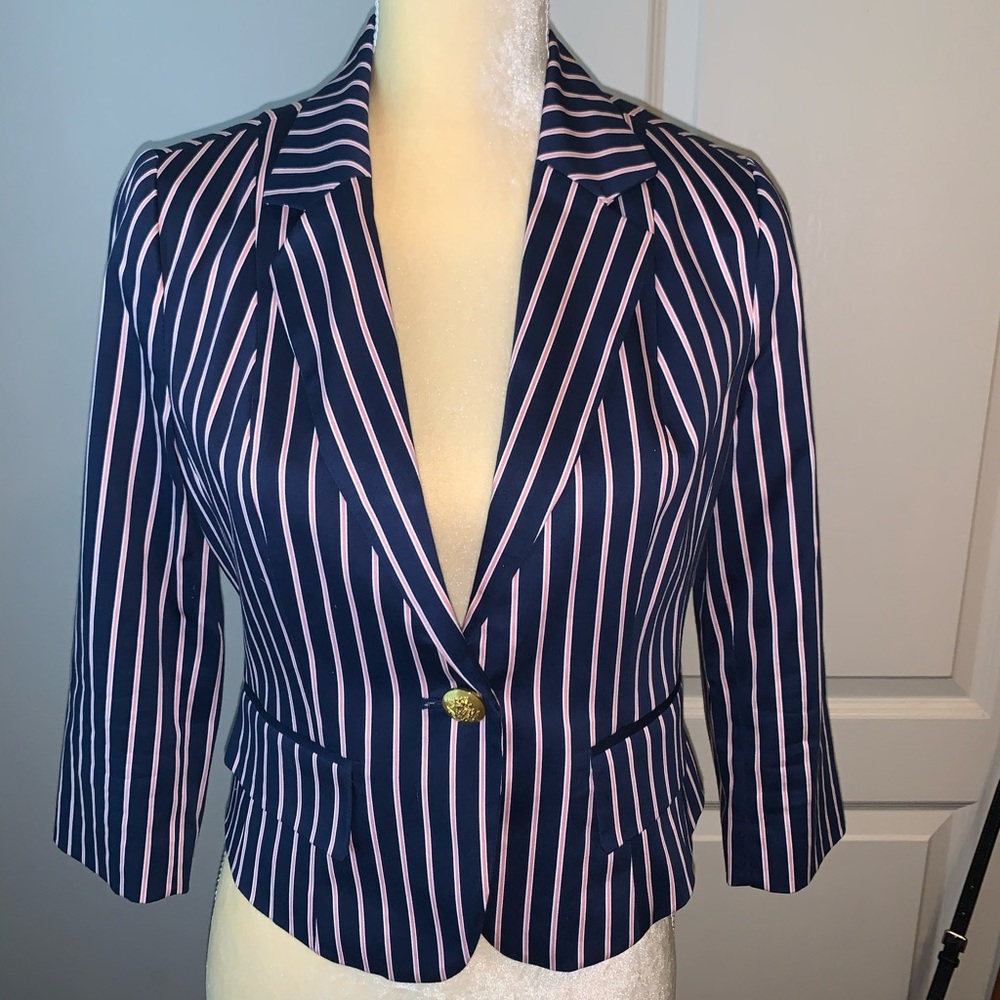 Navy blue striped blazer